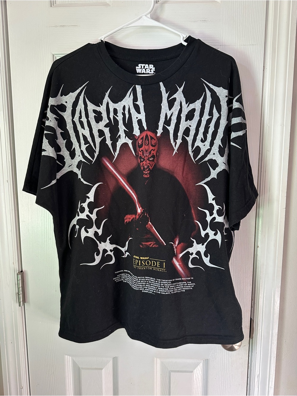 Star Wars Black Tee with Red and Gray Darth Maul Graphic
